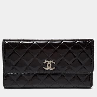 chanel patent leather wallet on chain|Chanel patent leather flats.